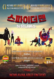 ‘스파이더맨: 뉴 유니버스’, 2019 아카데미 시상식 장편애니메이션 작품상 수상