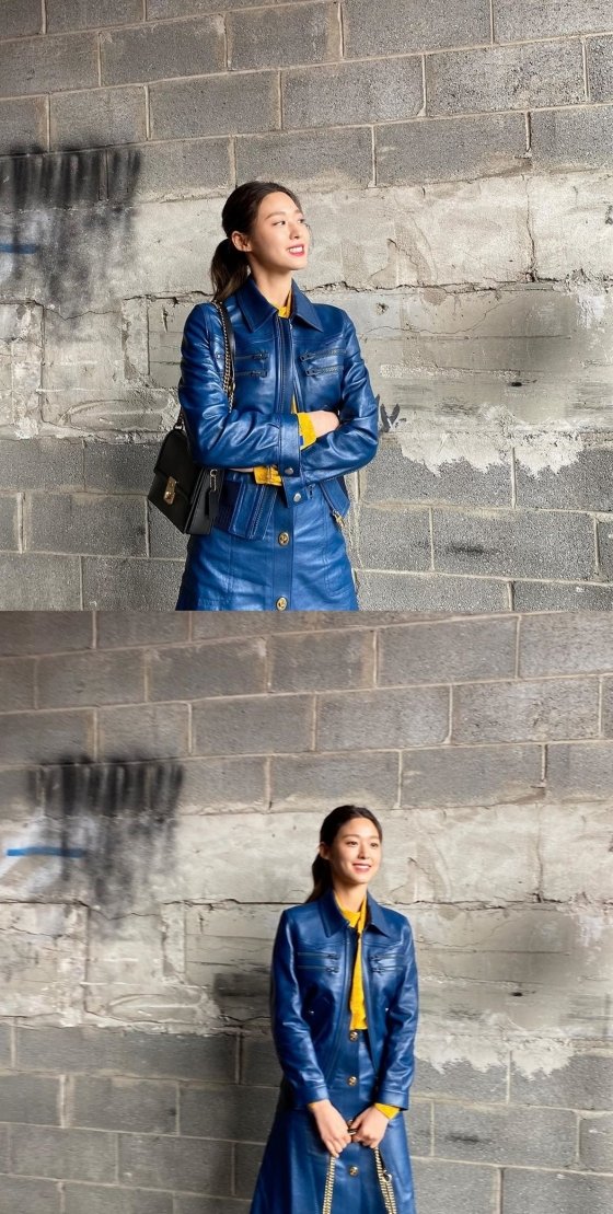 'AOA' <b>설현</b>, <b>청청</b> 가죽<b>패션</b> 찰떡같은 소화.."그 어려운 것을 또 해내네!...