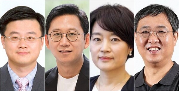 (왼쪽부터) 김정관 산자부 장관 후보자, 배경훈 과기부 장관 후보자, 한성숙 중기부 장관 후보자, 최휘영 문체부장관 후보자