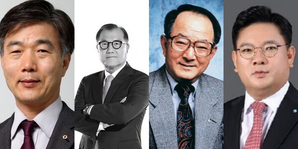  (왼쪽부터) 박상진 산업은행 회장 내정자, 강경중 타라그룹 회장, 이종문 암벡스벤처그룹 회장, 박종인 우리은행 부행장