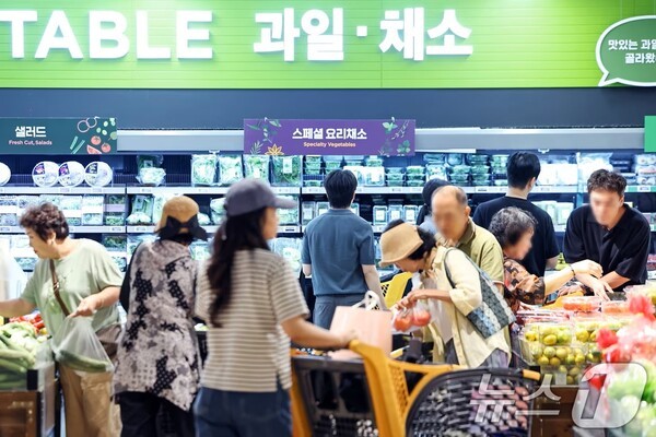서울의 한 대형마트에서 시민들이 장을 보고 있다./뉴스1